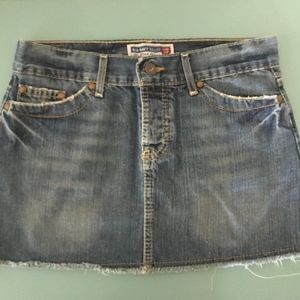 denim mini skirt